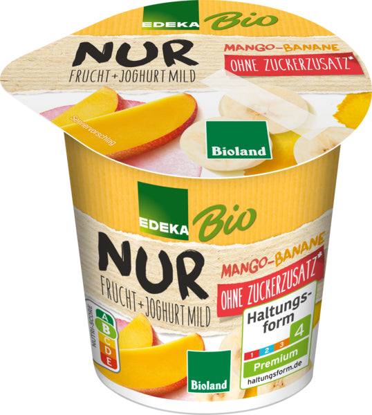 Bio EDEKA Fruchtjoghurt Mango-Banane ohne Zuckerzusatz 3,8% 150g