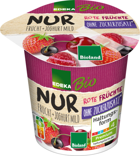 Bio EDEKA Fruchtjoghurt Rote Früchte ohne Zuckerzusatz 3,8% 150g