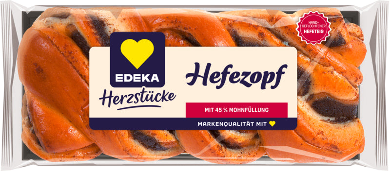 EDEKA Herzstücke Hefezopf Mohn 440g