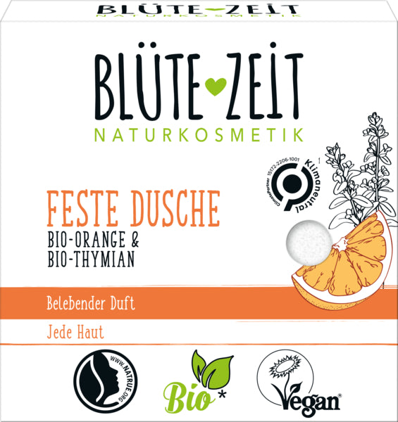 BLÜTEZEIT Feste Dusche Bio-Orange&Bio-Thymian 60g