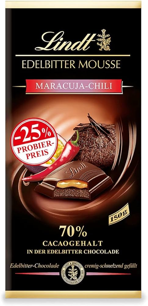 Lindt Edelbitter Mousse Maracuja-Chili 150g