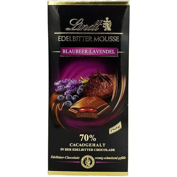 Lindt Edelbitter Mousse Blaubeer Lavendel Tafel 150g