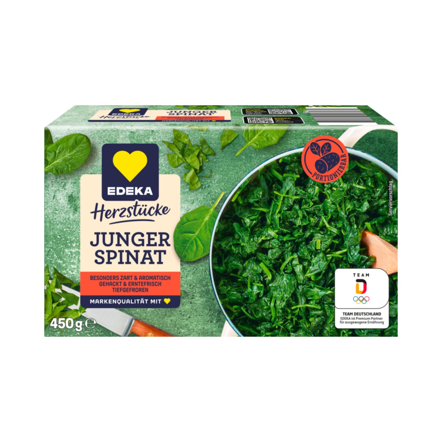 EDEKA Herzstücke Junger Spinat gehackt portioniert 450g