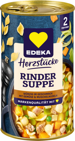 EDEKA Herzstücke Rindersuppe mit Nudeln 480ml