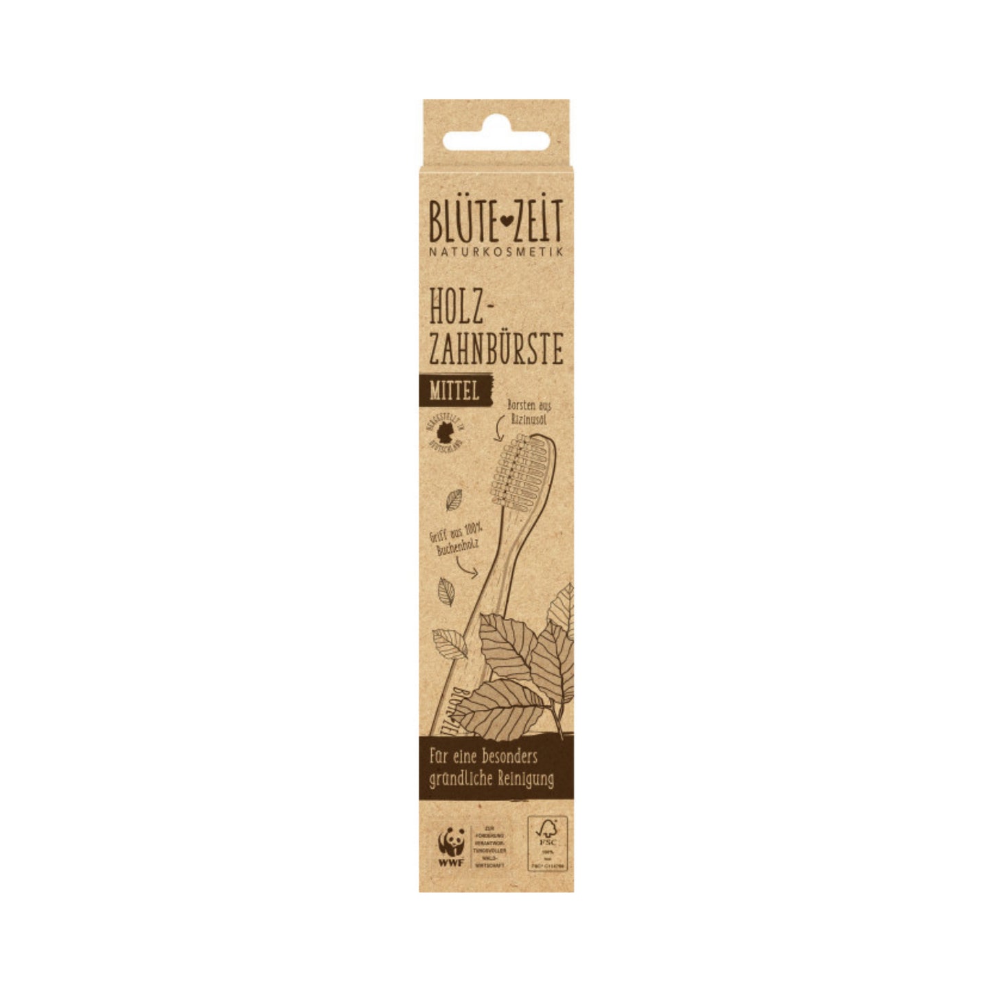 BLÜTEZEIT Holzzahnbürste Erwachsene mittel