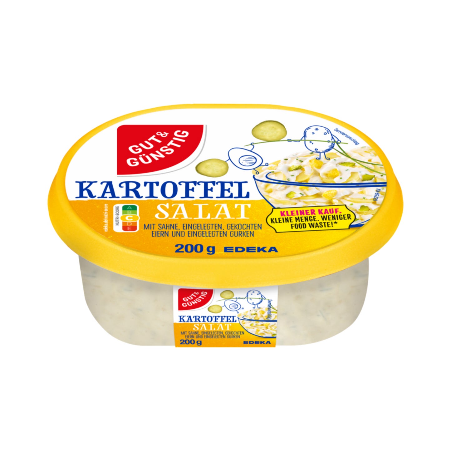 GUT&GÜNSTIG Kartoffelsalat mit Sahne, Ei und eingelegten Gurken Kleiner Kauf 200g