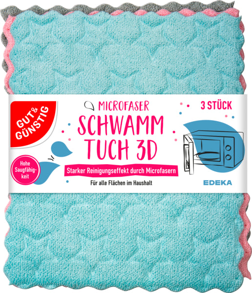 GUT&GÜNSTIG Schwammtuch 3D 3ST