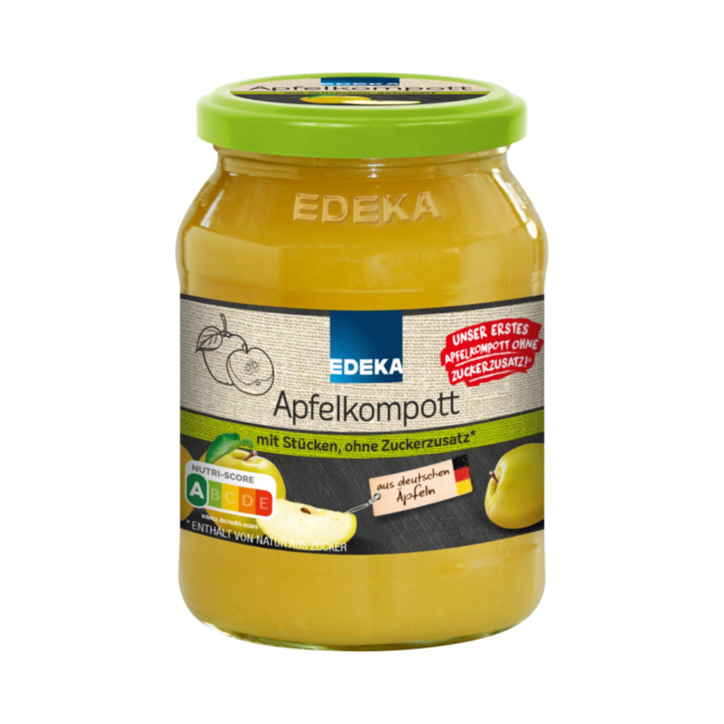 EDEKA Herzstücke Apfelkompott ohne Zuckerzusatz 355g