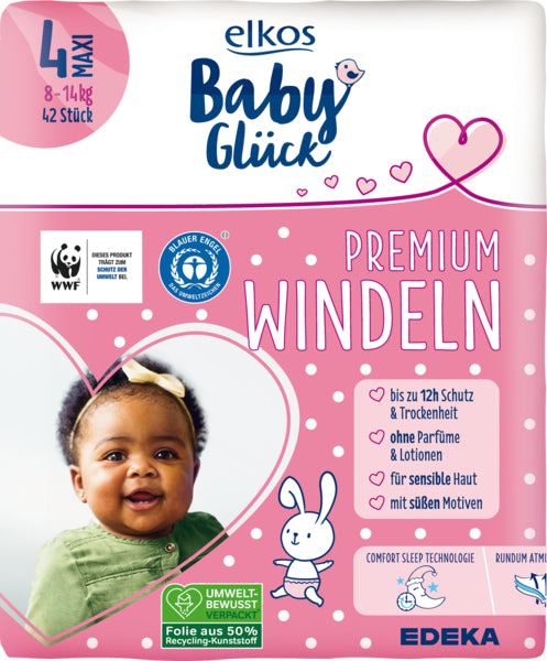 EDEKA elkos Baby Glück Windeln Gr.4 Maxi 42ST