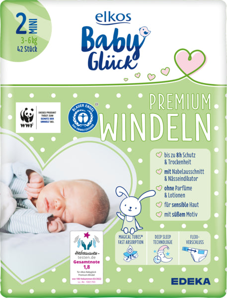 EDEKA elkos Baby Glück Windeln Gr.2 Mini 42ST