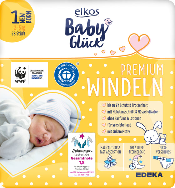 EDEKA elkos Baby Glück Windeln Gr.1 Newborn 28ST