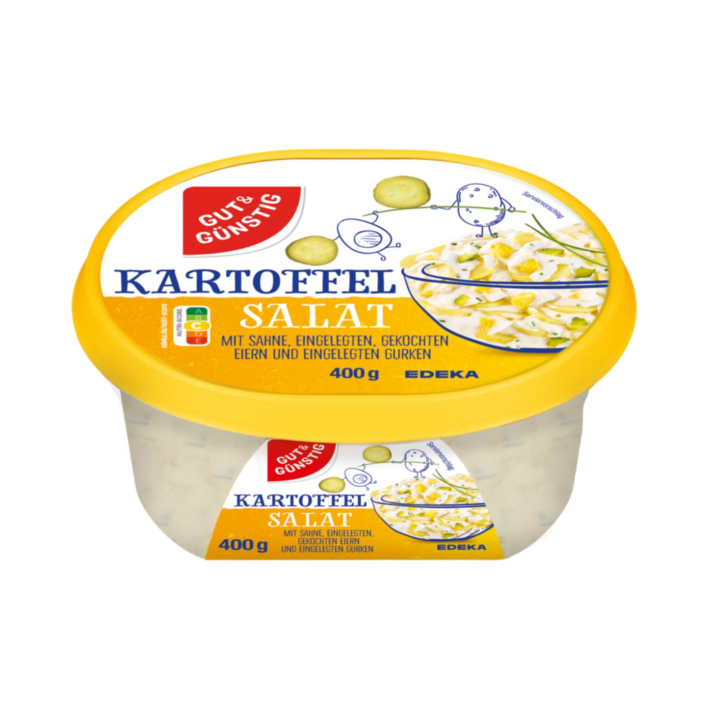 GUT&GÜNSTIG Kartoffelsalat mit Sahne, Ei und eingelegten Gurken 400g