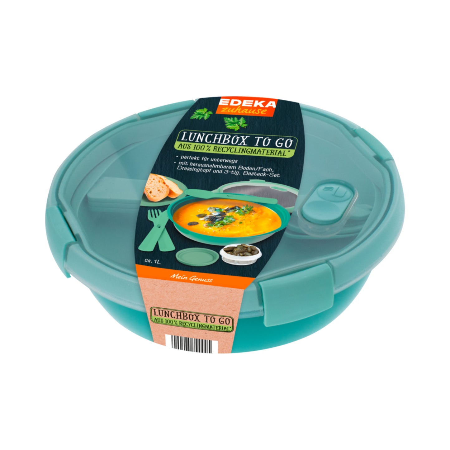 EDEKA zuhause Lunchbox to go Recycling 1l