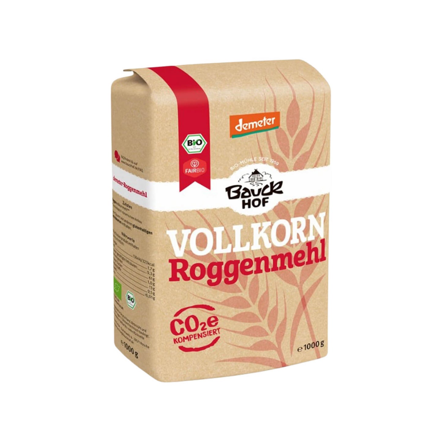 Demeter Bauck Vollkorn Roggenmehl 1kg