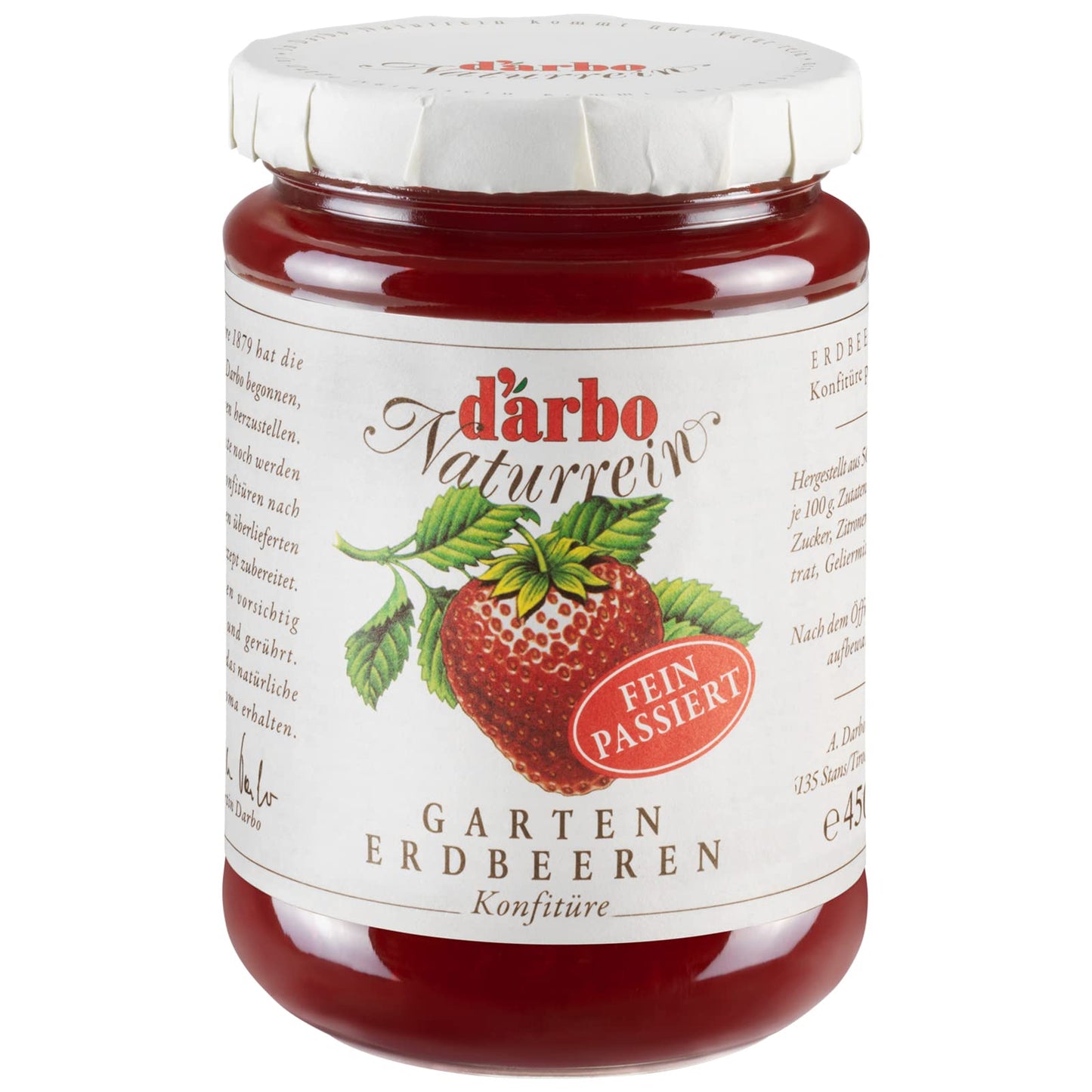 Darbo Naturrein Gartenerdbeere Konfitüre 450g