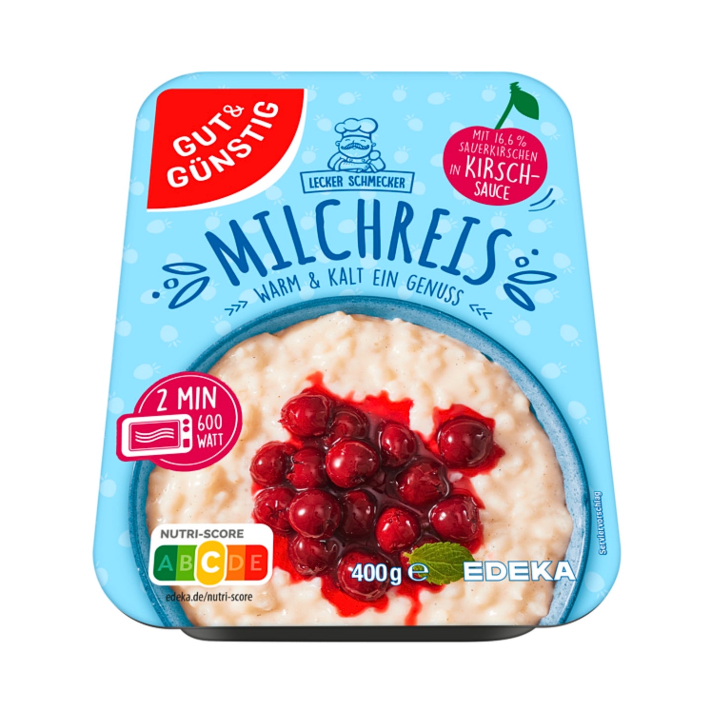 GUT&GÜNSTIG Milchreis mit Kirschen in fruchtiger Sauce 400g