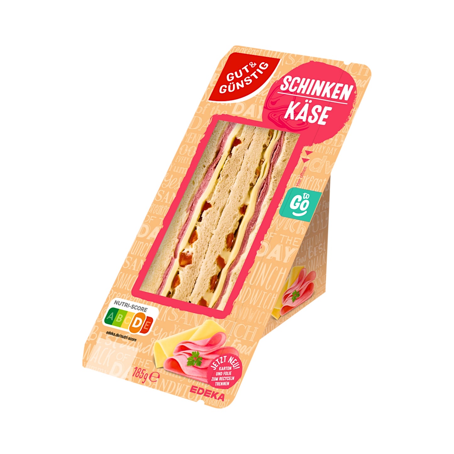 GUT&GÜNSTIG Sandwich Schinken-Käse 185g