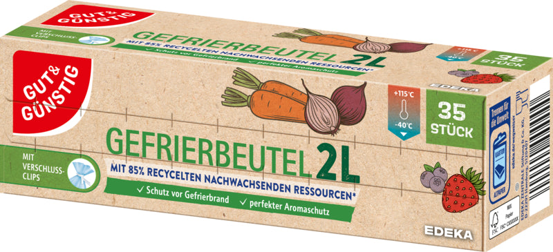 GUT&GÜNSTIG Gefrierbeutel recycelt 2l 35ST