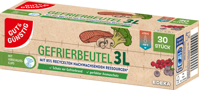 GUT&GÜNSTIG Gefrierbeutel recycelt 3l 30ST