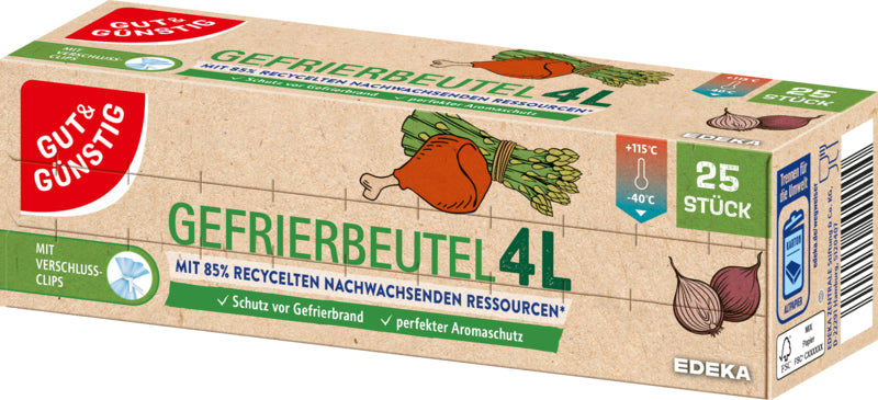 GUT&GÜNSTIG Gefrierbeutel recycelt 4l 25ST