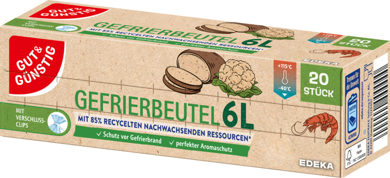 GUT&GÜNSTIG Gefrierbeutel recycelt 6l 20ST