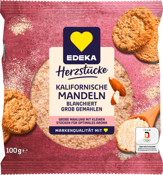 EDEKA Herzstücke Kalifornische Mandeln blanchiert grob gemahlen 100g