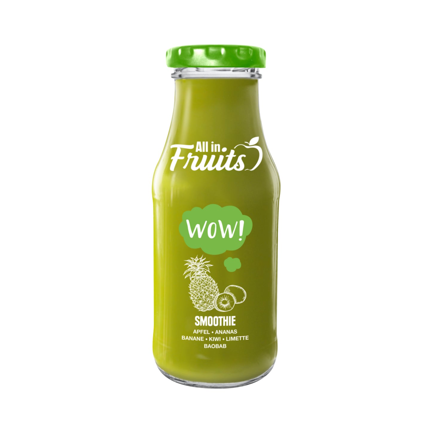 All in Fruits Smoothie Wow Apfel Ananas Kiwi Baobab 250ml