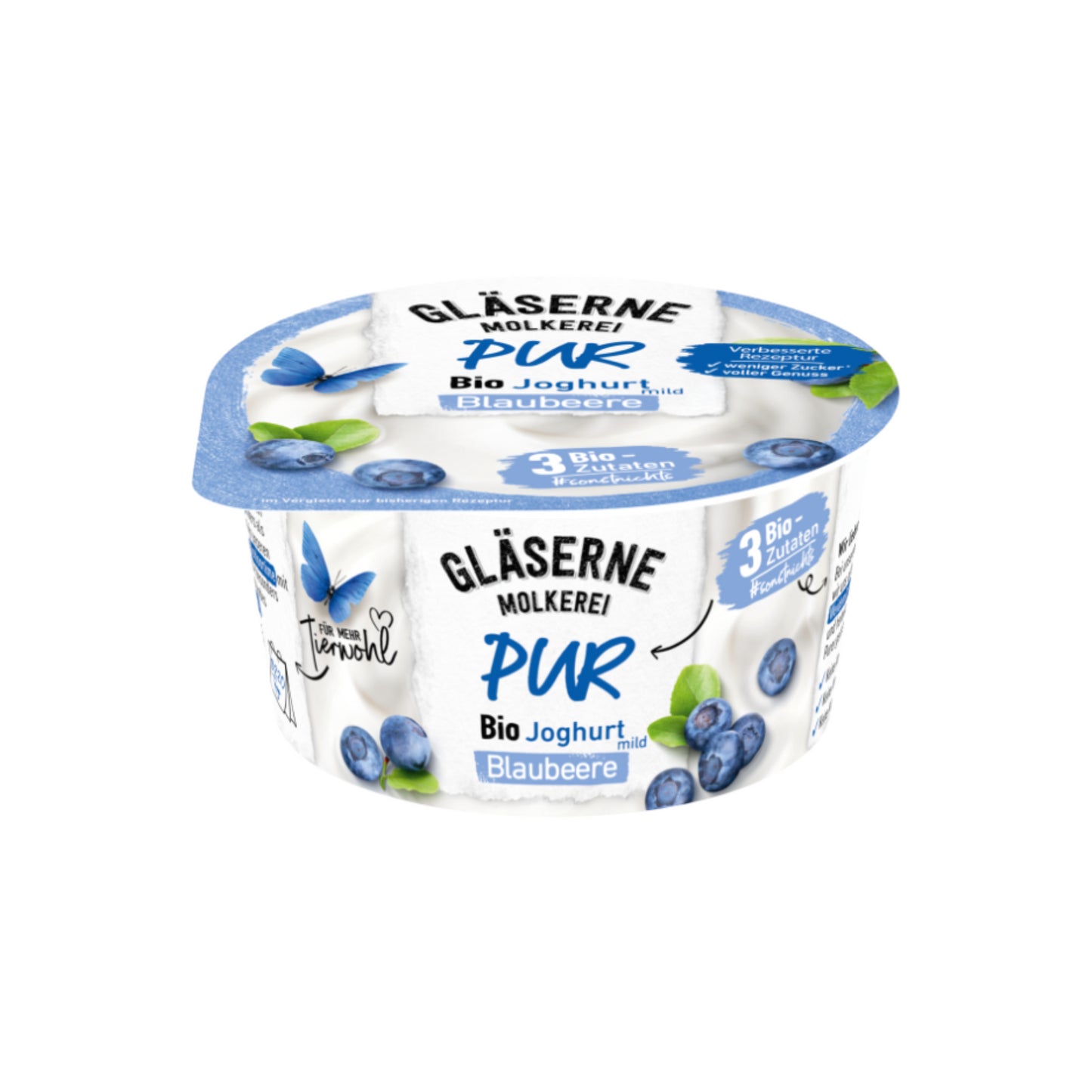 Bio Gläserne Molkerei JoghurtPur Blaubeere 3,8% 150g