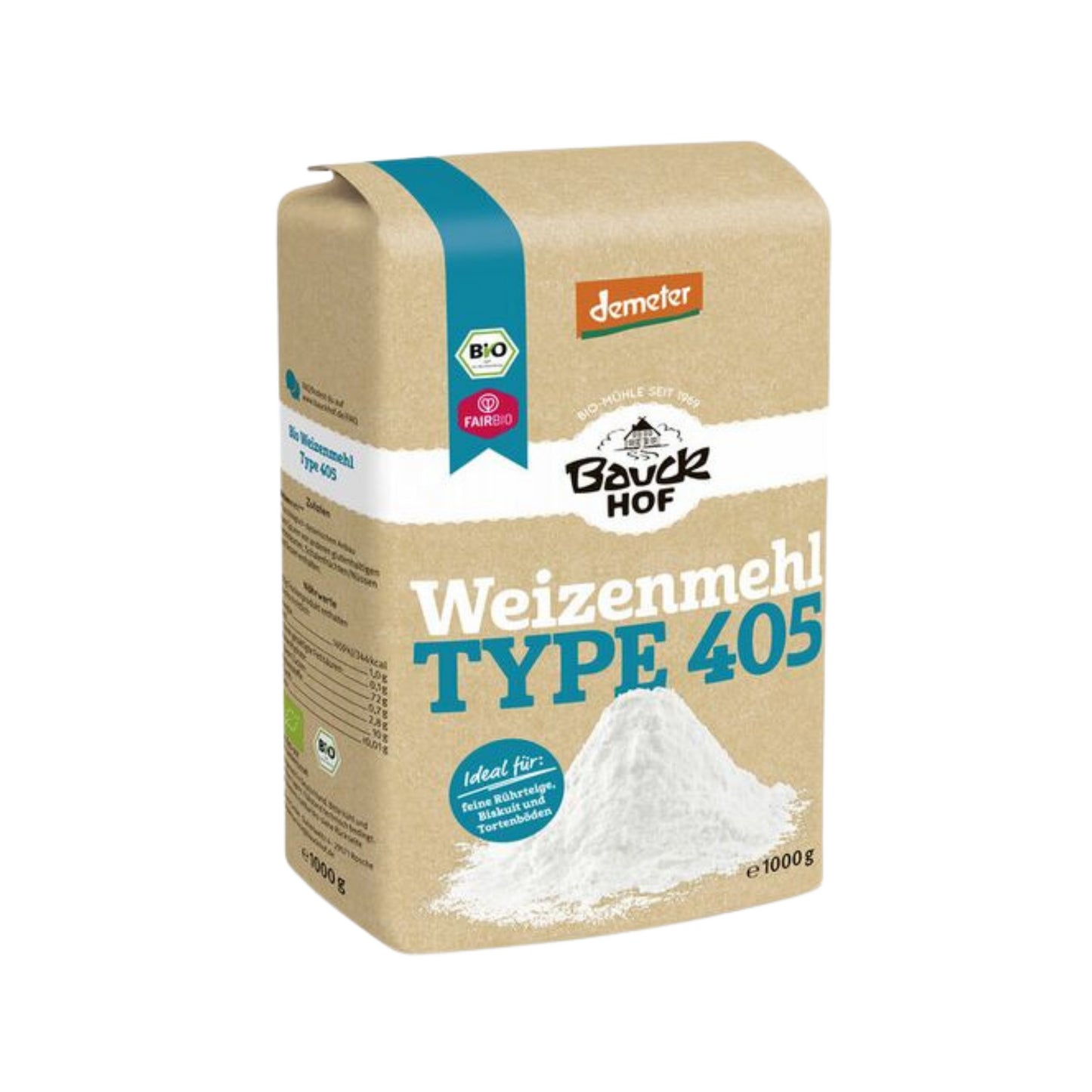 Demeter Bauck Mühle Weizenmehl Type 405 1kg