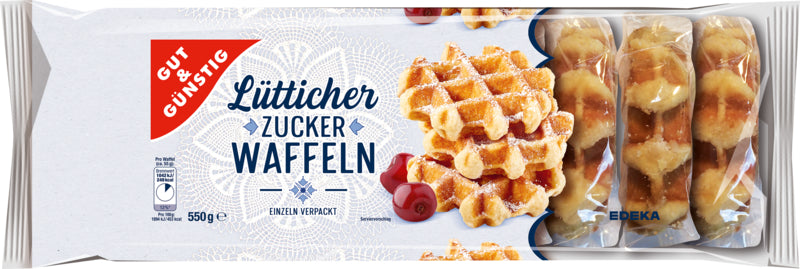 GUT&GÜNSTIG Lütticher Zuckerwaffeln 550g