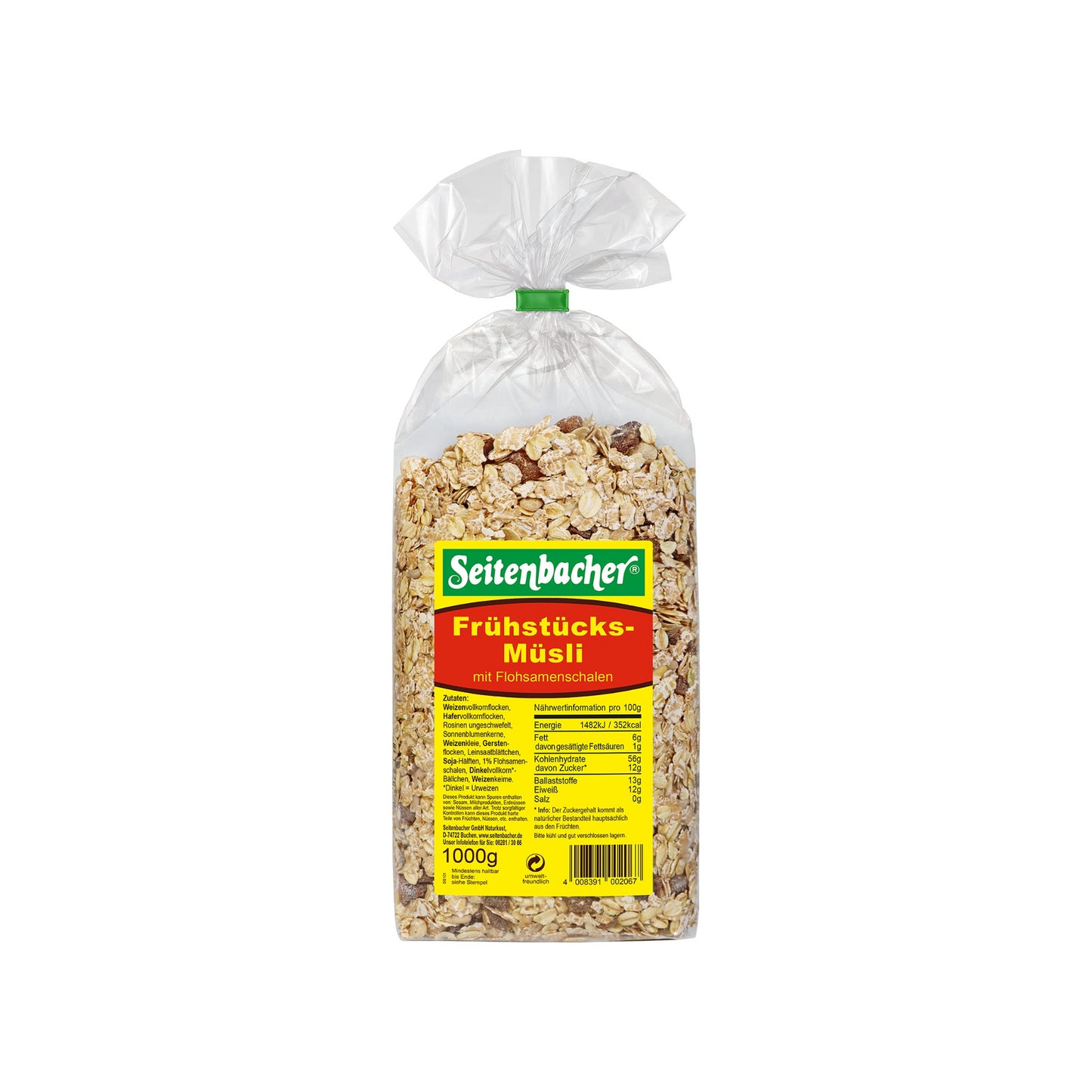 Seitenbacher Frühstücks-Müsli+Flohsamenschalen 1kg