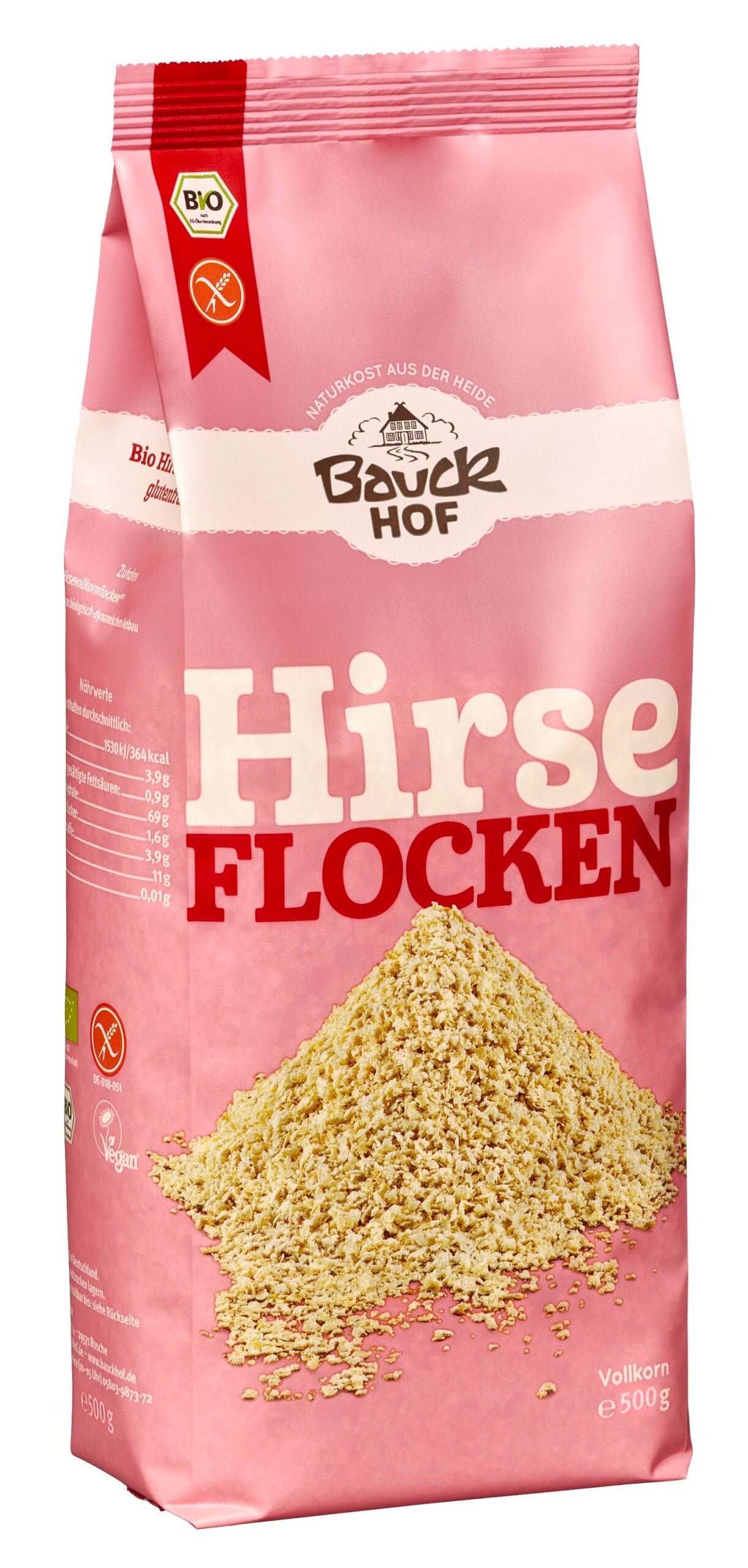 Bio Bauck Mühle Hirseflocken Glutenfrei 500g