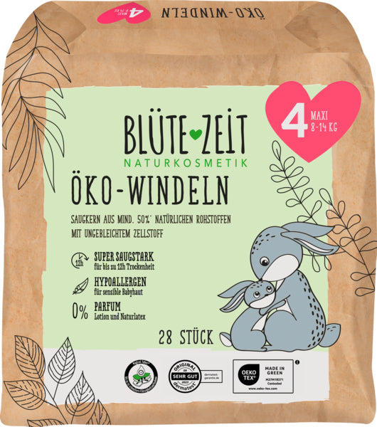 BLÜTEZEIT Öko-Windel Größe 4 Maxi 28ST