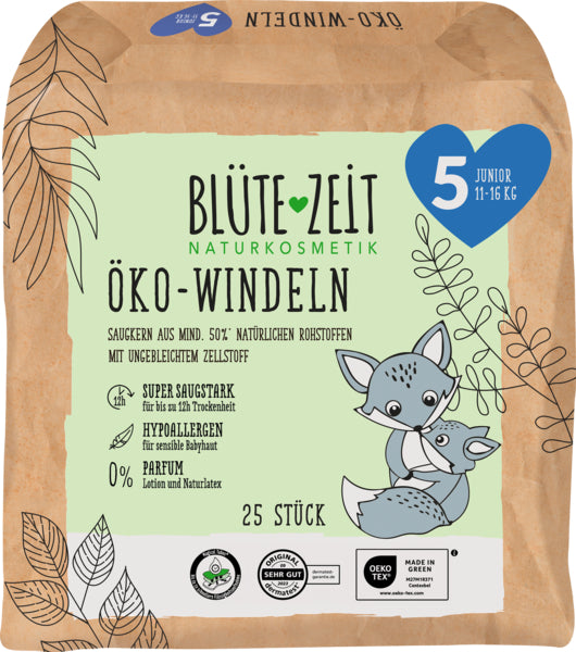 BLÜTEZEIT Öko-Windel Größe 5 Junior 25ST