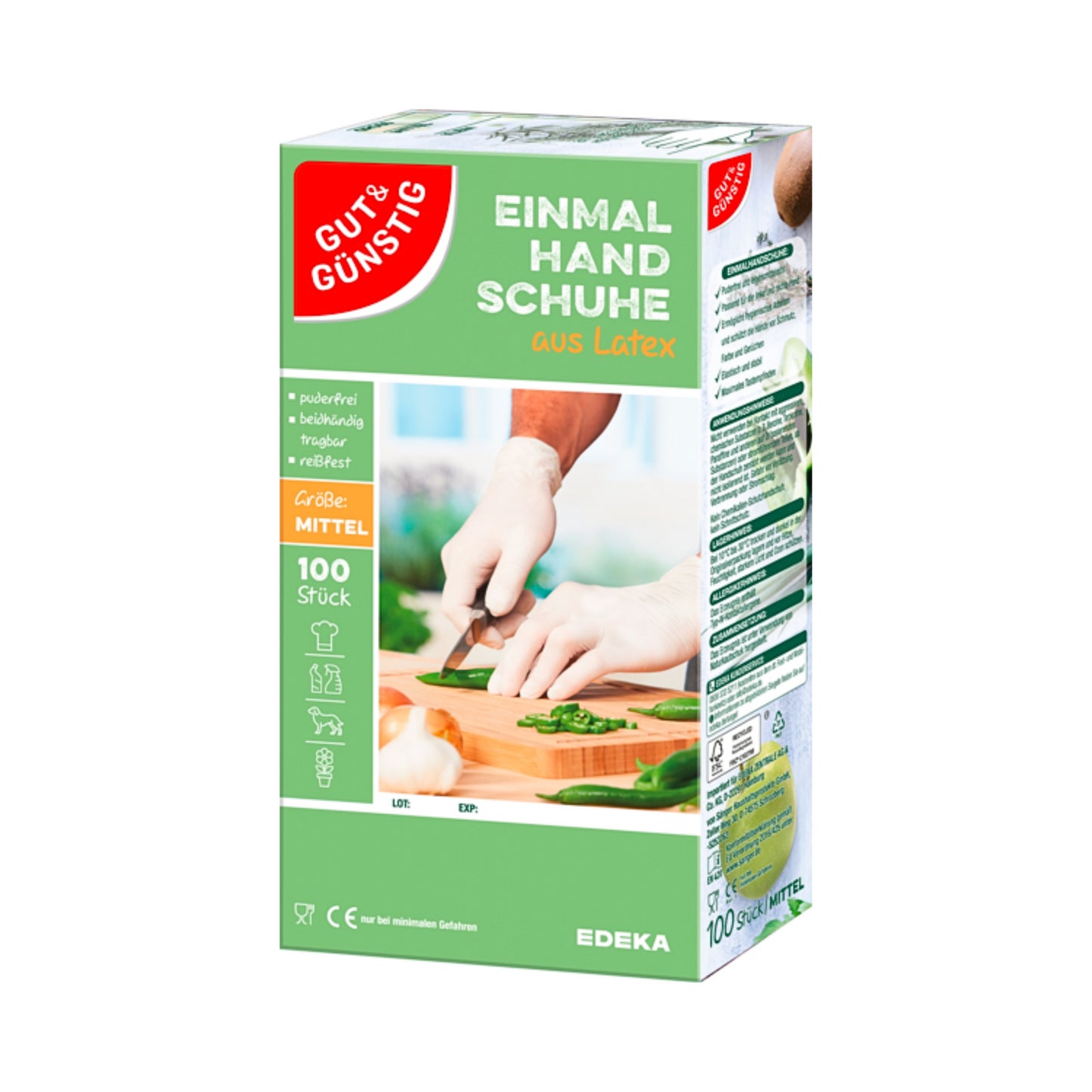 GUT&GÜNSTIG Einmalhandschuhe Latex Gr.M 100ST