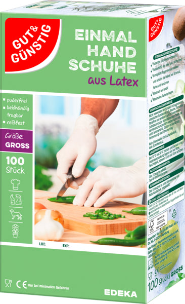 GUT&GÜNSTIG Einmalhandschuhe Latex Gr.L 100ST