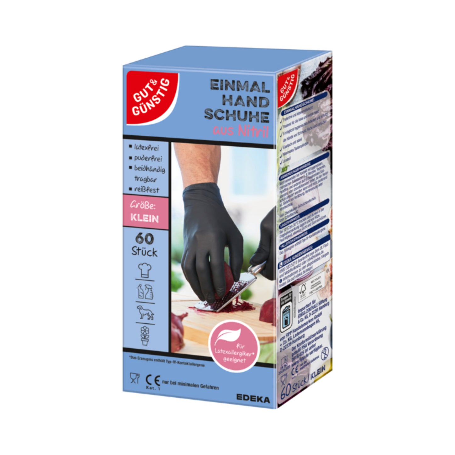 GUT&GÜNSTIG Einmalhandschuhe Nitril schwarz Gr.S 60ST