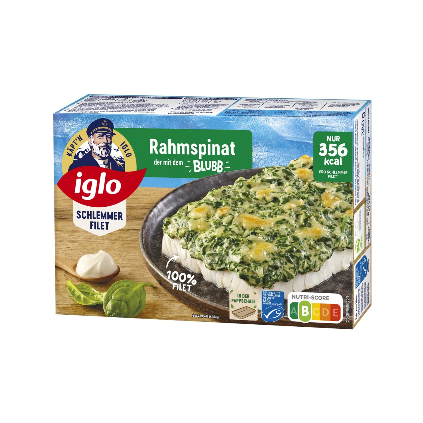 MSC Iglo Schlemmer-Filet Rahm Spinat mit Blubb 380g