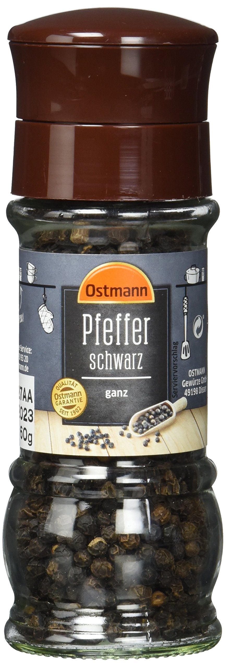 Ostmann Mühle Pfeffer schwarz ganz 60g
