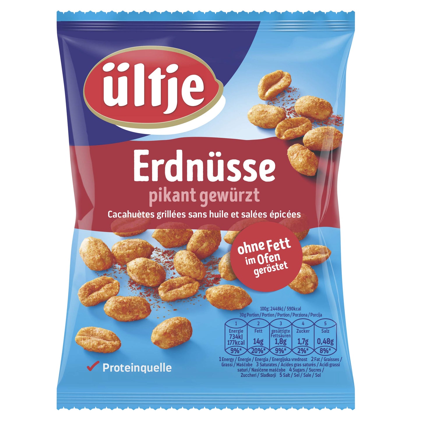 ültje Erdnüsse pikant ohne Fett geröstet 200g