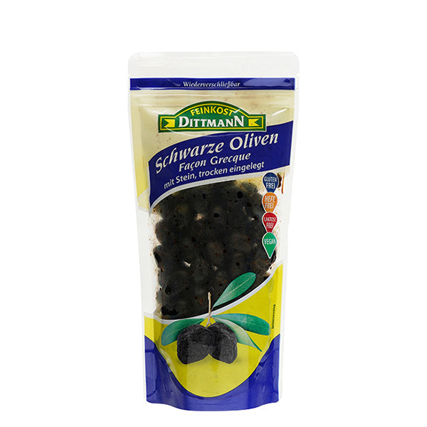 Feinkost Dittmann Oliven Schwarz mit Stein 250g
