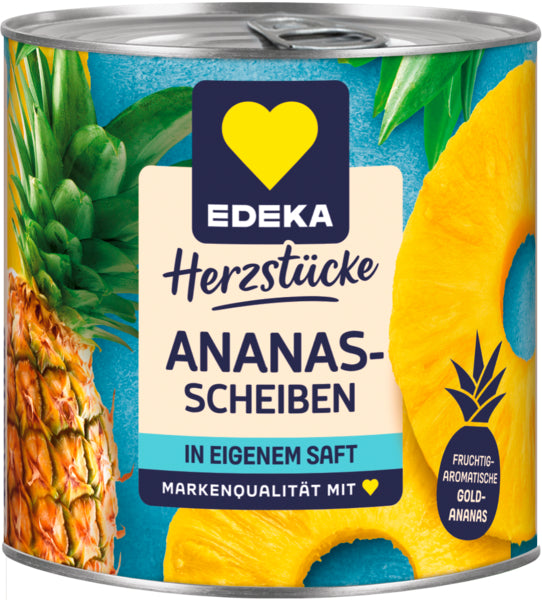 EDEKA Herzstücke Ananas Scheiben in Saft 432g