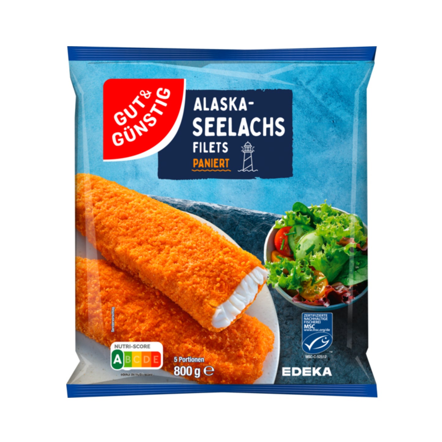 MSC GUT&GÜNSTIG Alaska Seelachsfilet paniert 800g