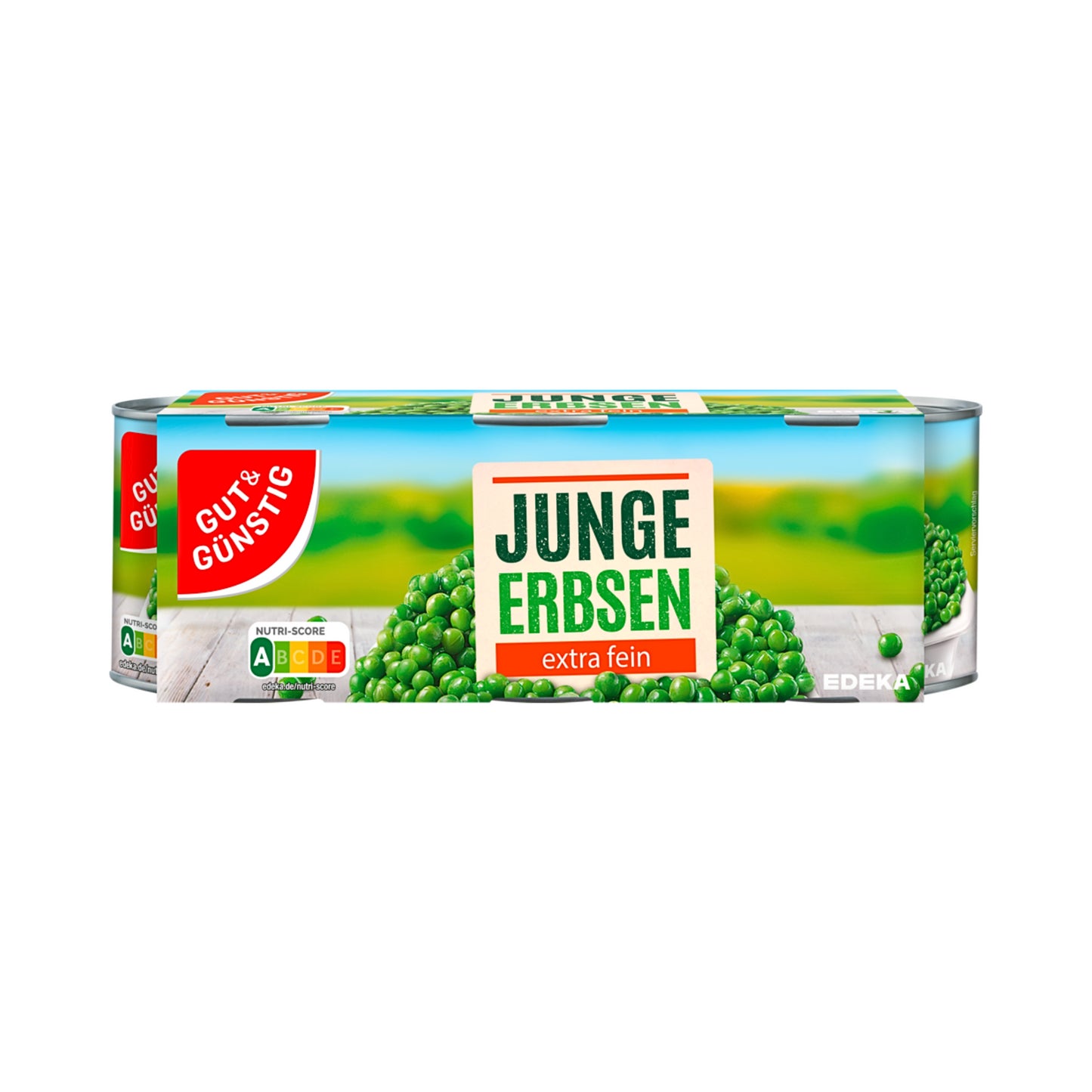 GUT&GÜNSTIG Junge Erbsen extra fein 3x200g