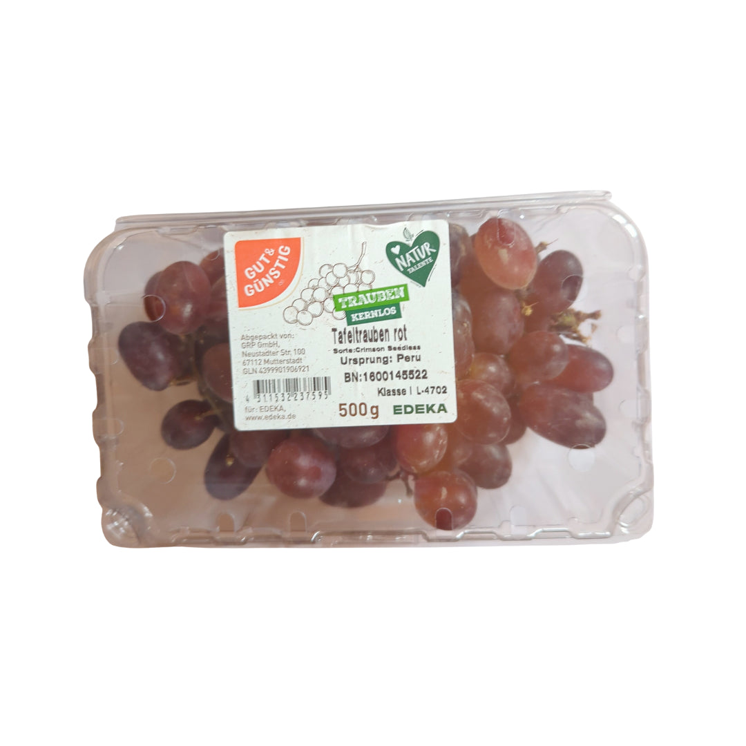 GUT&GÜNSTIG Tafeltrauben rot kernlos Italien Klasse I 500g TopSeal