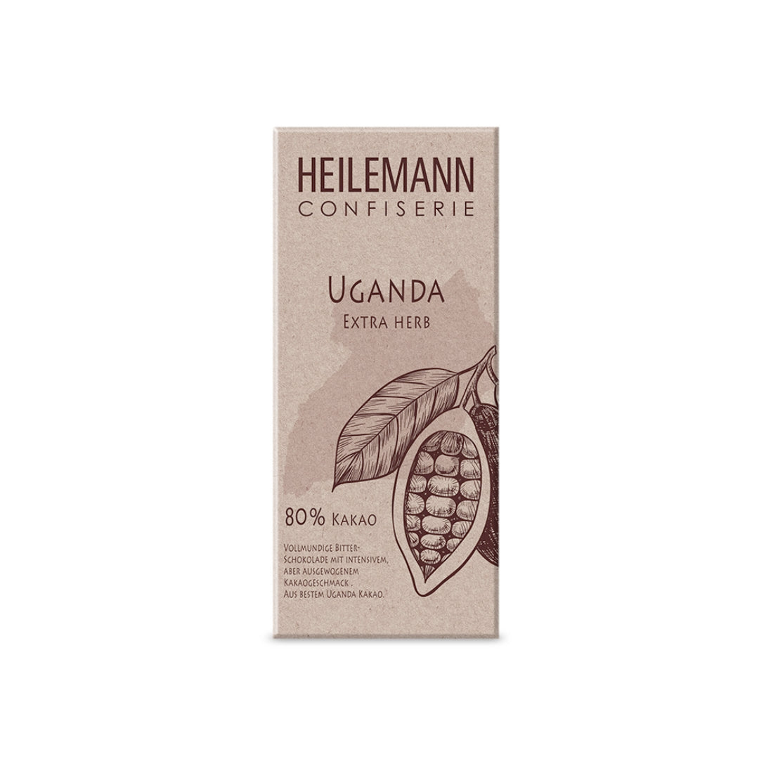 Heilemann Tafel Uganda 80% Bitter 80g