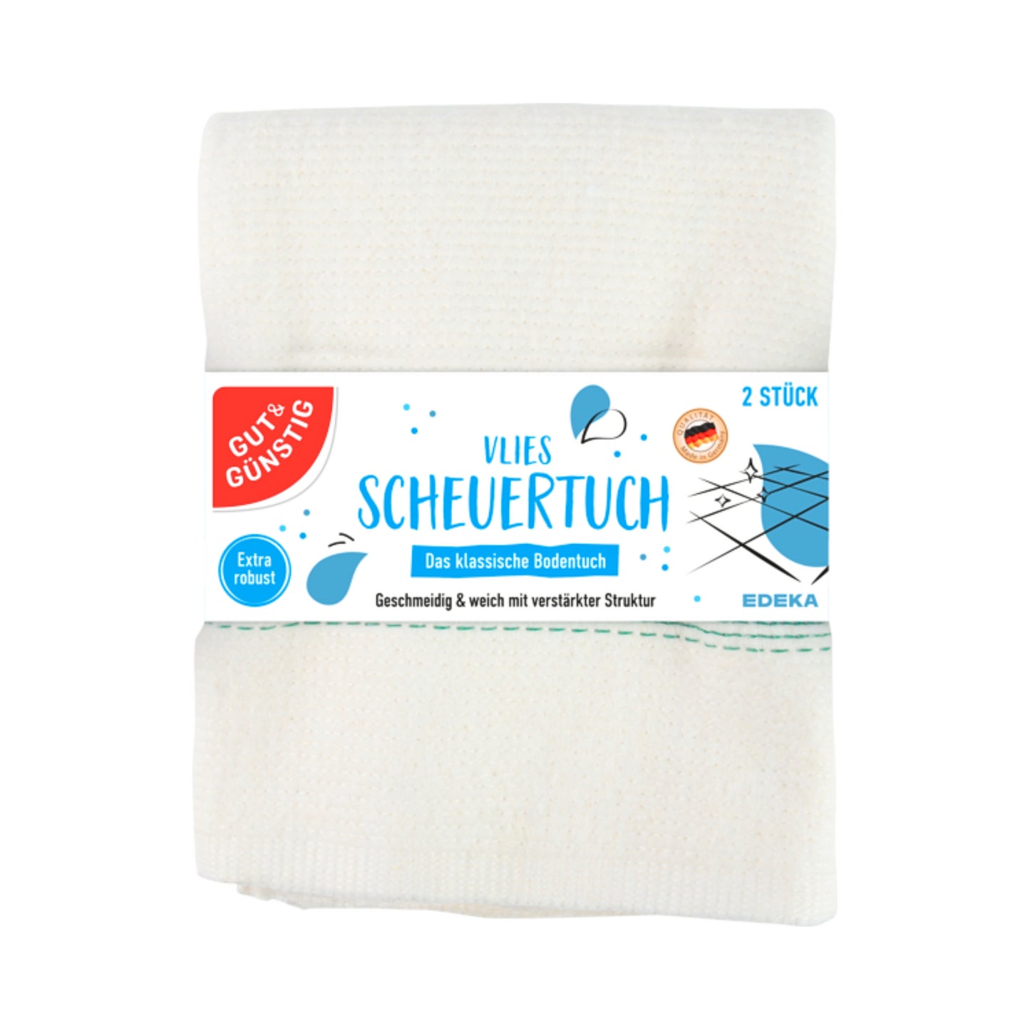 GUT&GÜNSTIG Scheuertuch Vlies weiß 2ST