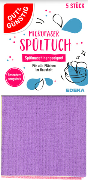 GUT&GÜNSTIG Spültuch Microfaser 5ST