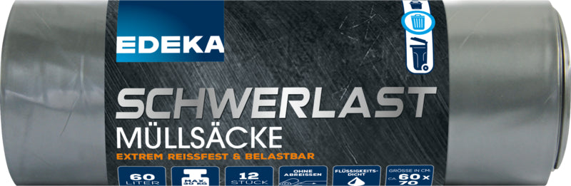 EDEKA Schwerlast-Müllbeutel 60l 12ST