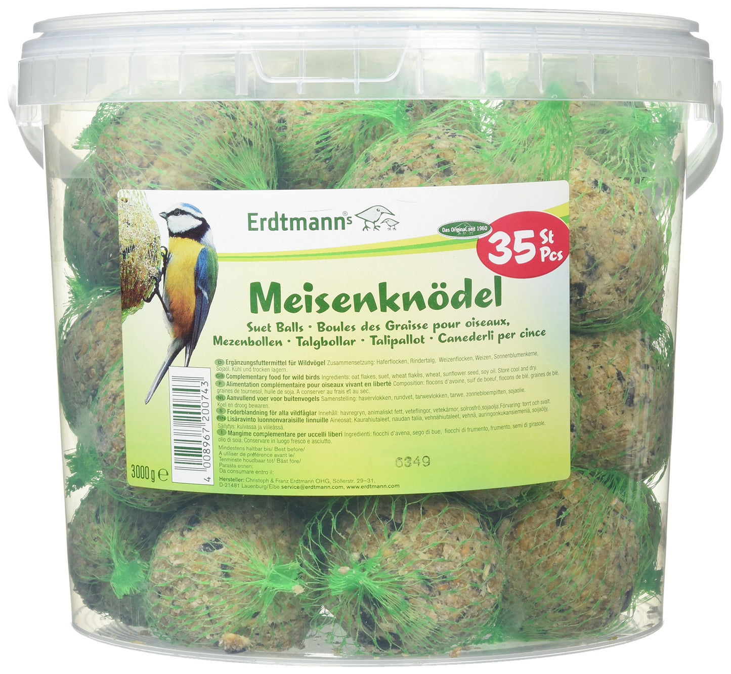 Erdtmanns Meisenknödel im Eimer 35ST 3kg